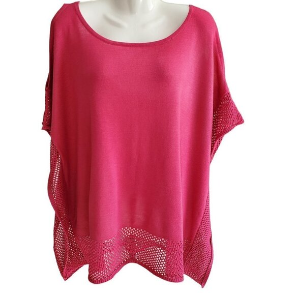 Tops - Pink Knit Women's Top with shoulder cutouts